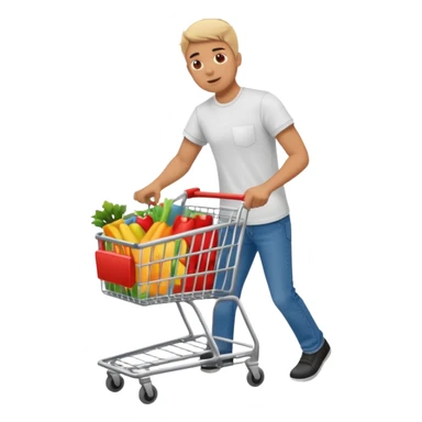 man-with-a-shopping-cart-full-body sticker