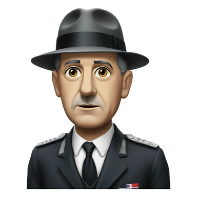 photorealistic serious Charles de Gaulle in suit sticker