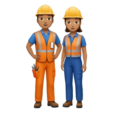 Landscaping company worker talking to another person, full body sticker