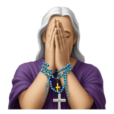 PRAYING HANDS WITH BEADED HOLY cross ROSARY WRAPPED AROUND HANDS  sticker
