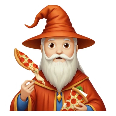 A wizard who eat a pizza  sticker