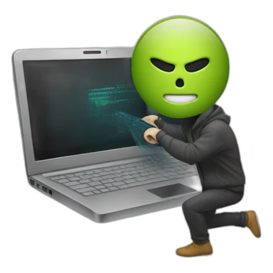 Hacker hacking a laptop sticker
