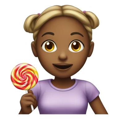 Girl eating lollipops  sticker