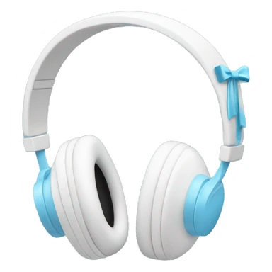 White headphones with light blue bows sticker