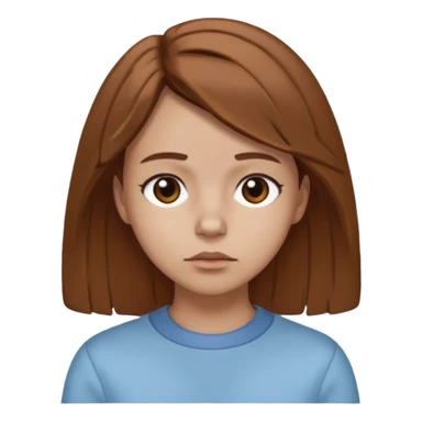 GloomyKassie with brown medium hair, light blue outfit, light skin sticker