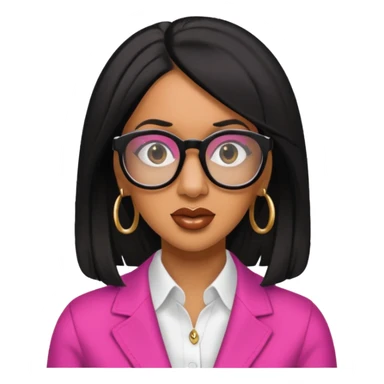 rapper Cardi B black hair wear glasses sticker