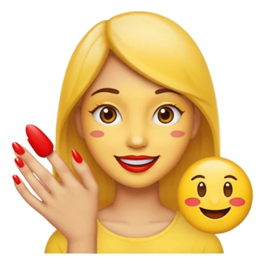 Sassy emoji nails 💅🏼+😉+👄 not realistic like a yellow emoji  sticker