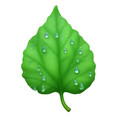 Leaf with rainy dew drops  sticker