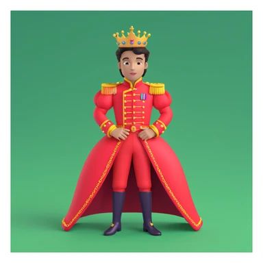 prince in red dress, royal background sticker