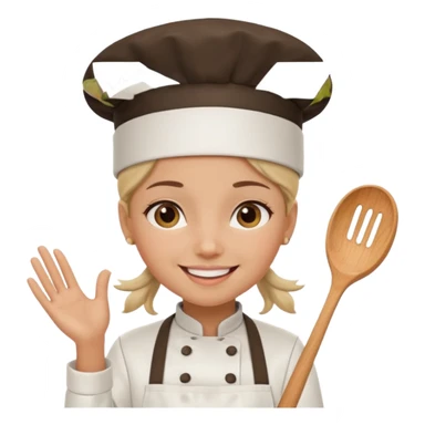 Girly chef happy sticker