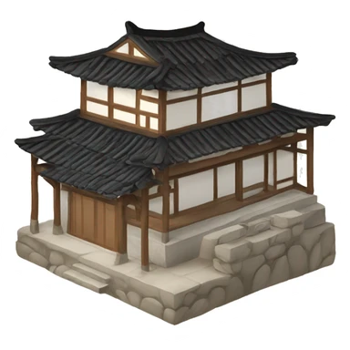 traditional South Korean hanok house sticker