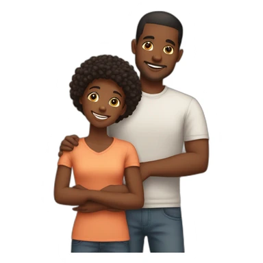 a loving black family of 5 with 2 teen sons and 1 young son sticker