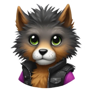 Colorful cute edgy badass anthropomorphic furry  sticker