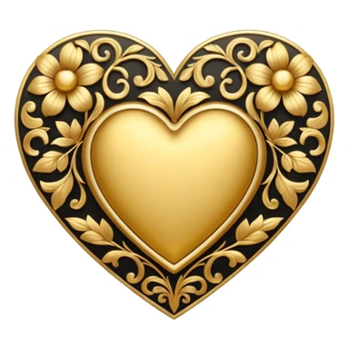Golden heart with a floral pattern on it  sticker