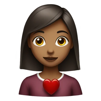 Girl with winered heart  sticker