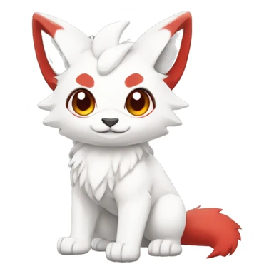 Cute cool white red animal hybrid Fakemon full body sticker