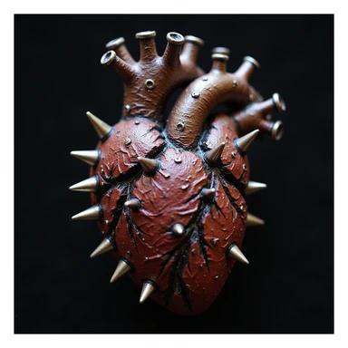 gothic heart with metallic spikes, photorealistic, ornate, dark, elegant, high detail sticker