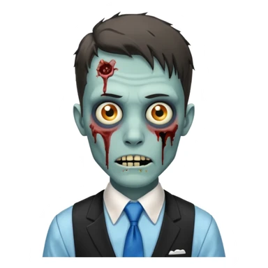 zombie zombie waiter with blue tie sticker