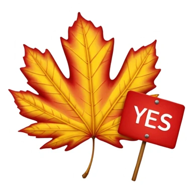Make the background transparent and have a fall leaf that is saying yes or holding a sign saying yes sticker