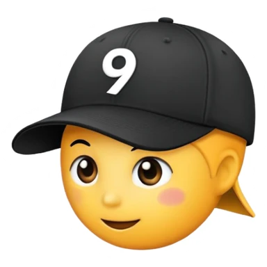 black cap with number “9” on it sticker
