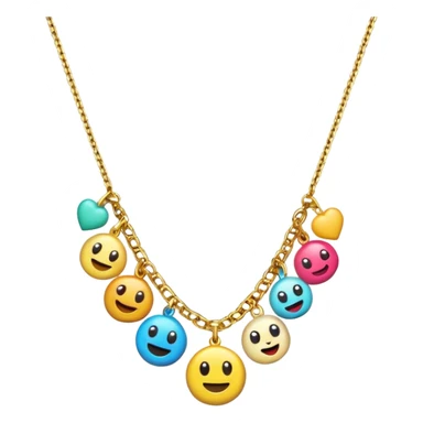 multicolored necklace, 3d emogis sticker