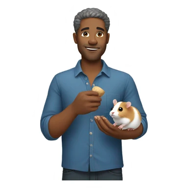 man holding a hamster in his hand sticker