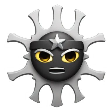 Ninja star with guns on it sticker
