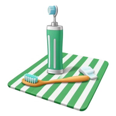 Toothbrush and toothpaste with  green Salah mat sticker