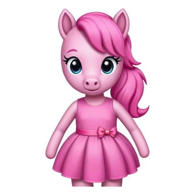 a pink pony wearing a pink dress sticker
