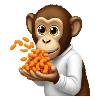 monkey eating cheetos sticker
