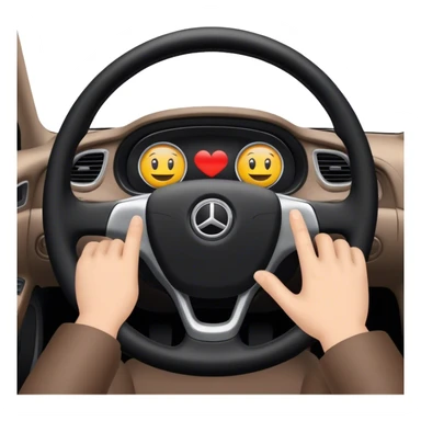 hands on the steering wheel of a car sticker