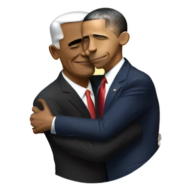 Obama hugging  trump  sticker