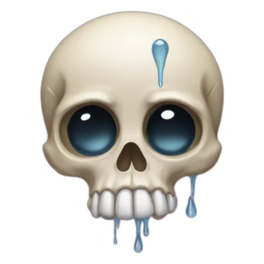 A skull crying with tears sticker