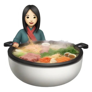 Let’s go eat hot pot with an Asian lady sticker