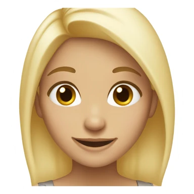 smiling girl with blonde hair brown eyes sticker