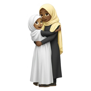 Girl hugging Hijabi sticker