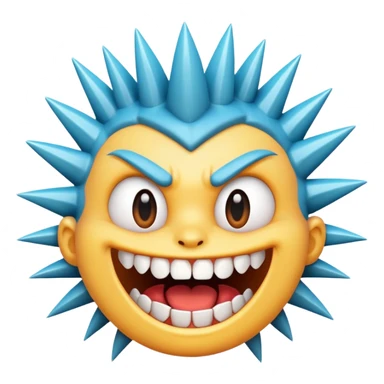 Toony spiky teeth face sticker