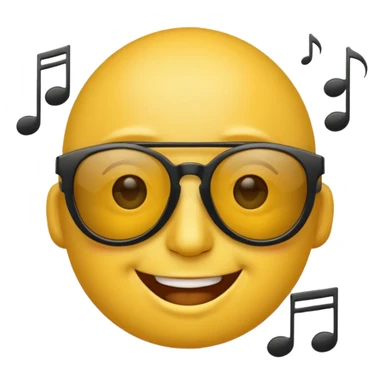 make an face emoji. I will use it for my music playlist. so make it cool and about music less detailed sticker