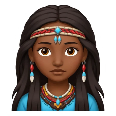 native american girl sticker