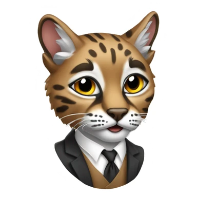 Bobcat with monocle  sticker