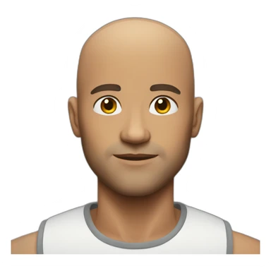 Handsome bald man strong sticker