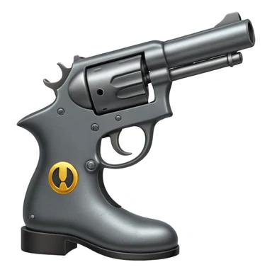 gun pointing at foot sticker