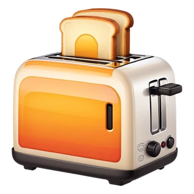 A pixelated emoji of a toaster in a style that still uses vibrant colours, where the image is clearly the item desired and visible even at small scale. Colours are warm.  sticker