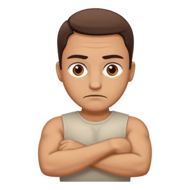 rude man with crossed arms sticker