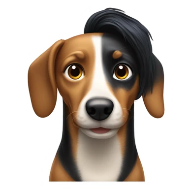 Wiener dog next to white man with blue eyes black hair sticker