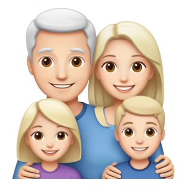 Family with 3 person white sticker