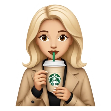 Fashion woman drinking starbucks coffee sticker