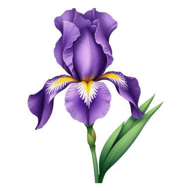 single Light Purple Iris, straight stem sticker