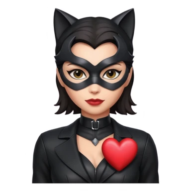 Catwoman emoji with heart sticker