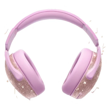 Pastel Pink Headphones "A pastel pink pair of headphones with glowing ear cups, sparkling patterns on the band, and a trail of glittery music notes floating around." sticker